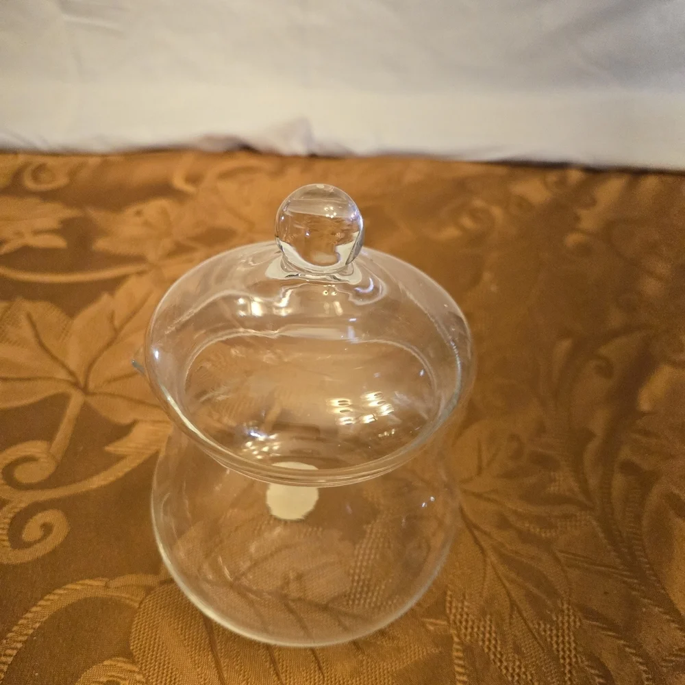 Vintage Princess House Heritage  Clear Glass Jar With Lid